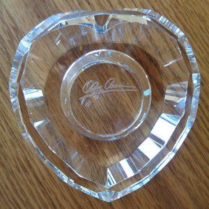 Oleg Cassini Votive Candle Holder Signed Heart Tea Light Fine Clear Crystal